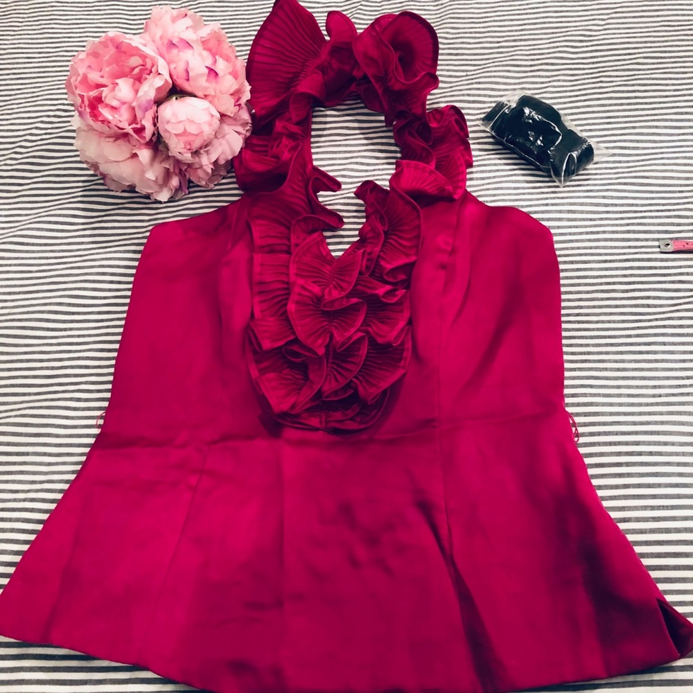 NWOT WHBM Halter Top Ruffle Blouse